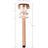 image:imageOutdoor Solar Lights  4Pack StainlessSteel LED Lights for Gardens Pathways and Patios  WeatherResistant Stake Lighting by Pure Garden Copper