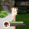 image:imageOutdoor Solar Lights  4Pack StainlessSteel LED Lights for Gardens Pathways and Patios  WeatherResistant Stake Lighting by Pure Garden Copper