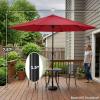 image:image9FT Round Patio Umbrella  Easy Crank Vented Canopy Outdoor Umbrella for Shade  For Deck Balcony Porch Backyard or Pool by Pure Garden Maroon Red