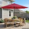 image:image9FT Round Patio Umbrella  Easy Crank Vented Canopy Outdoor Umbrella for Shade  For Deck Balcony Porch Backyard or Pool by Pure Garden Maroon Red
