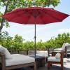image:image9FT Round Patio Umbrella  Easy Crank Vented Canopy Outdoor Umbrella for Shade  For Deck Balcony Porch Backyard or Pool by Pure Garden Maroon Red