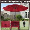 image:image9FT Round Patio Umbrella  Easy Crank Vented Canopy Outdoor Umbrella for Shade  For Deck Balcony Porch Backyard or Pool by Pure Garden Maroon Red