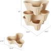 image:imageSet of 3 Stacking Planter Tower  3Tier Space Saving Flower Pots  IndoorOutdoor Vertical Herb and Vegetable Planter by Pure Garden Sand Stone