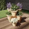 image:imageSet of 3 Stacking Planter Tower  3Tier Space Saving Flower Pots  IndoorOutdoor Vertical Herb and Vegetable Planter by Pure Garden Sand Stone