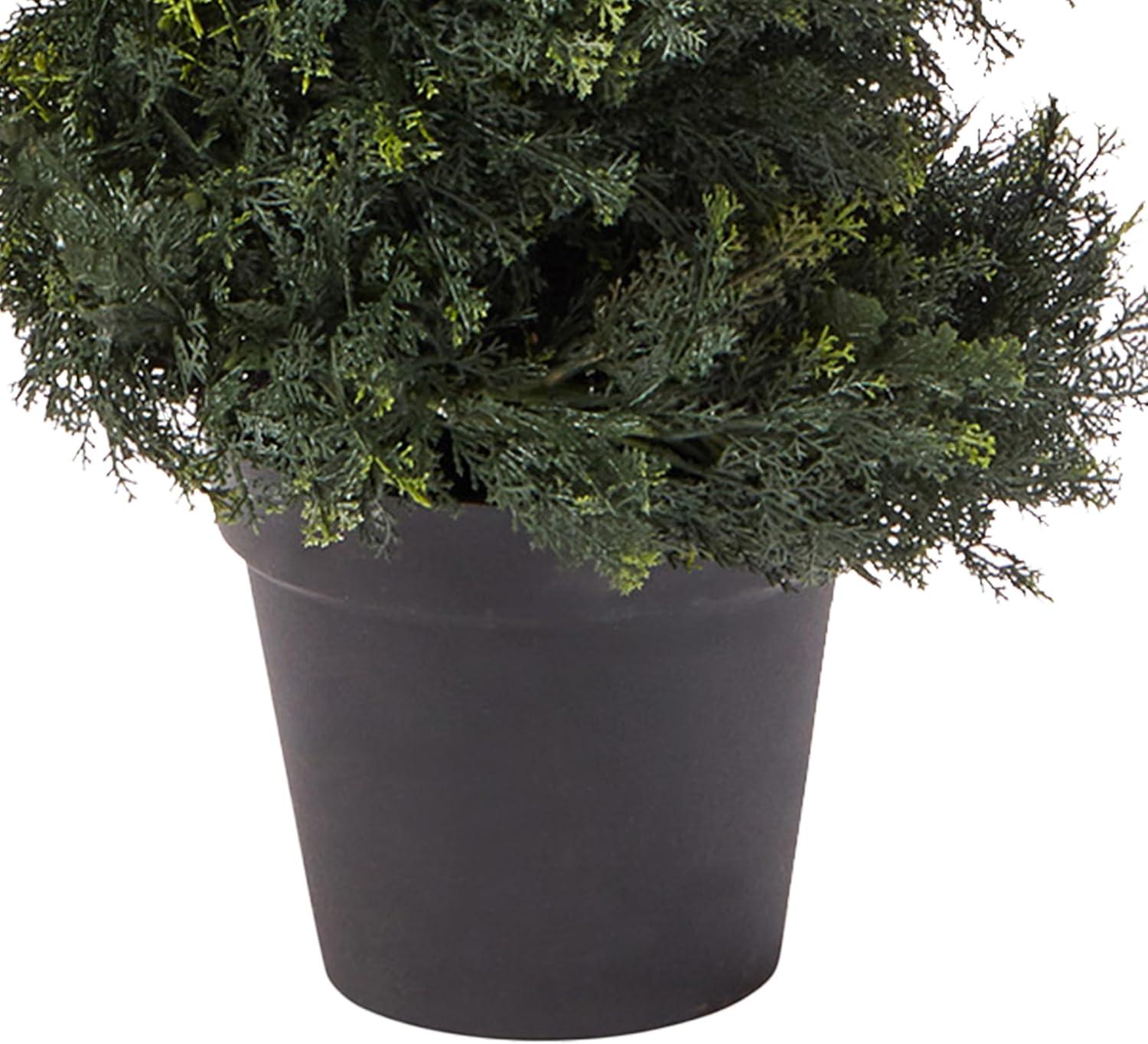 image:imageArtificial Tree  4FT Spiral Cypress Topiary Tree with Pot  UVProtected Indoor or Outdoor Fake Plants for Home or Porch Decor by Pure GardenGreen