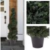 image:imageArtificial Tree  4FT Spiral Cypress Topiary Tree with Pot  UVProtected Indoor or Outdoor Fake Plants for Home or Porch Decor by Pure GardenGreen
