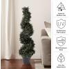 image:imageArtificial Tree  4FT Spiral Cypress Topiary Tree with Pot  UVProtected Indoor or Outdoor Fake Plants for Home or Porch Decor by Pure GardenGreen