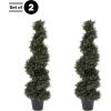 image:imageArtificial Tree  4FT Spiral Cypress Topiary Tree with Pot  UVProtected Indoor or Outdoor Fake Plants for Home or Porch Decor by Pure GardenGreen