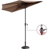 image:imageHalf Umbrella Outdoor Patio Shade  9 ft Patio Umbrella with Easy Crank  Small Canopy for Balcony Table or Deck by Pure Garden BeigeBrown