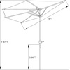 image:imageHalf Umbrella Outdoor Patio Shade  9 ft Patio Umbrella with Easy Crank  Small Canopy for Balcony Table or Deck by Pure Garden BeigeBrown