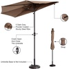 image:imageHalf Umbrella Outdoor Patio Shade  9 ft Patio Umbrella with Easy Crank  Small Canopy for Balcony Table or Deck by Pure Garden BeigeBrown