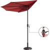 image:imageHalf Umbrella Outdoor Patio Shade  9 ft Patio Umbrella with Easy Crank  Small Canopy for Balcony Table or Deck by Pure Garden BeigeRed