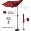 image:imageHalf Umbrella Outdoor Patio Shade  9 ft Patio Umbrella with Easy Crank  Small Canopy for Balcony Table or Deck by Pure Garden BeigeRed