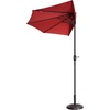 image:imageHalf Umbrella Outdoor Patio Shade  9 ft Patio Umbrella with Easy Crank  Small Canopy for Balcony Table or Deck by Pure Garden BeigeRed