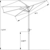 image:imageHalf Umbrella Outdoor Patio Shade  9 ft Patio Umbrella with Easy Crank  Small Canopy for Balcony Table or Deck by Pure Garden BeigeRed