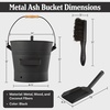 image:imagePure Garden Ash Bucket with Lid Broom and Shovel Black 11x122x11