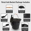 image:imagePure Garden Ash Bucket with Lid Broom and Shovel Black 11x122x11