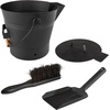 image:imagePure Garden Ash Bucket with Lid Broom and Shovel Black 11x122x11