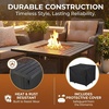 image:imagePropane Fire Pit  30Inch Outdoor Fireplace  50000 BTU Firepit  Fire Table with Electric Ignition Lava Rocks and Cover by Pure Garden Brown