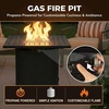 image:imagePropane Fire Pit  30Inch Outdoor Fireplace  50000 BTU Firepit  Fire Table with Electric Ignition Lava Rocks and Cover by Pure Garden Brown