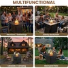 image:imagePropane Fire Pit  30Inch Outdoor Fireplace  50000 BTU Firepit  Fire Table with Electric Ignition Lava Rocks and Cover by Pure Garden Brown