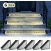 image:imageSolar Step Lights for Outside 6Pack  LED Solar Stair Lights Outdoor Waterproof IP67 Outdoor Lighting for Walkways Deck Front Door Entryway Garden Pathways or Porch by Pure Garden