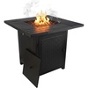 image:imagePropane Fire Pit  30Inch Outdoor Fireplace  50000 BTU Firepit  Fire Table with Electric Ignition Lava Rocks and Cover by Pure Garden Brown