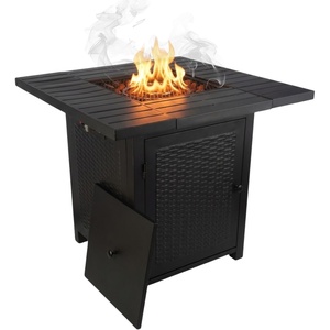 image:imagePropane Fire Pit  30Inch Outdoor Fireplace  50000 BTU Firepit  Fire Table with Electric Ignition Lava Rocks and Cover by Pure Garden Brown