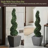 image:imagePure Garden Faux Tree Boxwood Topiary Plant Set of 2  50Inch Spiral Artificial Tree with Realistic Leaves and Planter  Indoor and Outdoor Artificial Plants for Home Decor