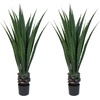 image:imagePure Garden Set of 2 Giant Agave Faux Plants  52Inch Fake Succulents with Pots  Artificial Trees Blend Southwestern Style with Modern Home DecorGreen  Black