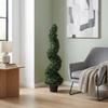 image:imagePure Garden Faux Tree Boxwood Topiary Plant Set of 2  50Inch Spiral Artificial Tree with Realistic Leaves and Planter  Indoor and Outdoor Artificial Plants for Home Decor