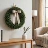 image:imagePure Garden 195Inch Boxwood Wreath Set of 2  Round UV Resistant Artificial Spring Winter Fall or Summer Wreath  IndoorOutdoor Summer Wreaths for Front Door195