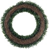 image:imagePure Garden 195Inch Boxwood Wreath Set of 2  Round UV Resistant Artificial Spring Winter Fall or Summer Wreath  IndoorOutdoor Summer Wreaths for Front Door24