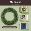 image:imagePure Garden 195Inch Boxwood Wreath Set of 2  Round UV Resistant Artificial Spring Winter Fall or Summer Wreath  IndoorOutdoor Summer Wreaths for Front Door195 Set of 2