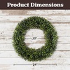 image:imagePure Garden 195Inch Boxwood Wreath Set of 2  Round UV Resistant Artificial Spring Winter Fall or Summer Wreath  IndoorOutdoor Summer Wreaths for Front Door24