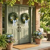 image:imagePure Garden 195Inch Boxwood Wreath Set of 2  Round UV Resistant Artificial Spring Winter Fall or Summer Wreath  IndoorOutdoor Summer Wreaths for Front Door195 Set of 2