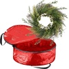image:imagePure Garden Front Door Wreath and Storage Bag  21Inch Artificial Fern Wreath and Zippered Tote with Handles  Farmhouse Greenery Dcor