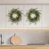 image:imagePure Garden Front Door Wreath and Storage Bag  21Inch Artificial Fern Wreath and Zippered Tote with Handles  Farmhouse Greenery Dcor