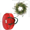 image:imagePure Garden Front Door Wreath and Storage Bag  21Inch Artificial Fern Wreath and Zippered Tote with Handles  Farmhouse Greenery Dcor
