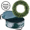 image:imagePure Garden Front Door Wreath and Storage Bag  21Inch Artificial Fern Wreath and Zippered Tote with Handles  Farmhouse Greenery Dcor195 Boxwood  Blue Bag