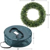 image:imagePure Garden Front Door Wreath and Storage Bag  21Inch Artificial Fern Wreath and Zippered Tote with Handles  Farmhouse Greenery Dcor195 Boxwood  Blue Bag