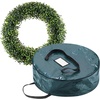 image:imagePure Garden Front Door Wreath and Storage Bag  21Inch Artificial Fern Wreath and Zippered Tote with Handles  Farmhouse Greenery Dcor195 Boxwood  Blue Bag