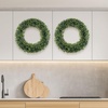 image:imagePure Garden Front Door Wreath and Storage Bag  21Inch Artificial Fern Wreath and Zippered Tote with Handles  Farmhouse Greenery Dcor195 Boxwood  Red Bag
