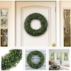 image:imagePure Garden Front Door Wreath and Storage Bag  21Inch Artificial Fern Wreath and Zippered Tote with Handles  Farmhouse Greenery Dcor195 Boxwood  Red Bag