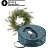 image:imagePure Garden Front Door Wreath and Storage Bag  21Inch Artificial Fern Wreath and Zippered Tote with Handles  Farmhouse Greenery Dcor21 Fern  Blue Bag