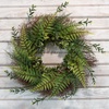 image:imagePure Garden Front Door Wreath and Storage Bag  21Inch Artificial Fern Wreath and Zippered Tote with Handles  Farmhouse Greenery Dcor21 Fern  Blue Bag