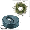 image:imagePure Garden Front Door Wreath and Storage Bag  21Inch Artificial Fern Wreath and Zippered Tote with Handles  Farmhouse Greenery Dcor21 Fern  Blue Bag