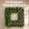 image:imagePure Garden Square Boxwood Wreath for Front Door Green 20