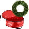 image:imagePure Garden Front Door Wreath and Storage Bag  20Inch Artificial Foxtail Fern Wreath and Zippered Tote with Handles  Farmhouse Greenery DecorGreen
