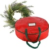 image:imagePure Garden Front Door Wreath and Storage Bag  21Inch Artificial Fern Wreath and Zippered Tote with Handles  Farmhouse Greenery Dcor